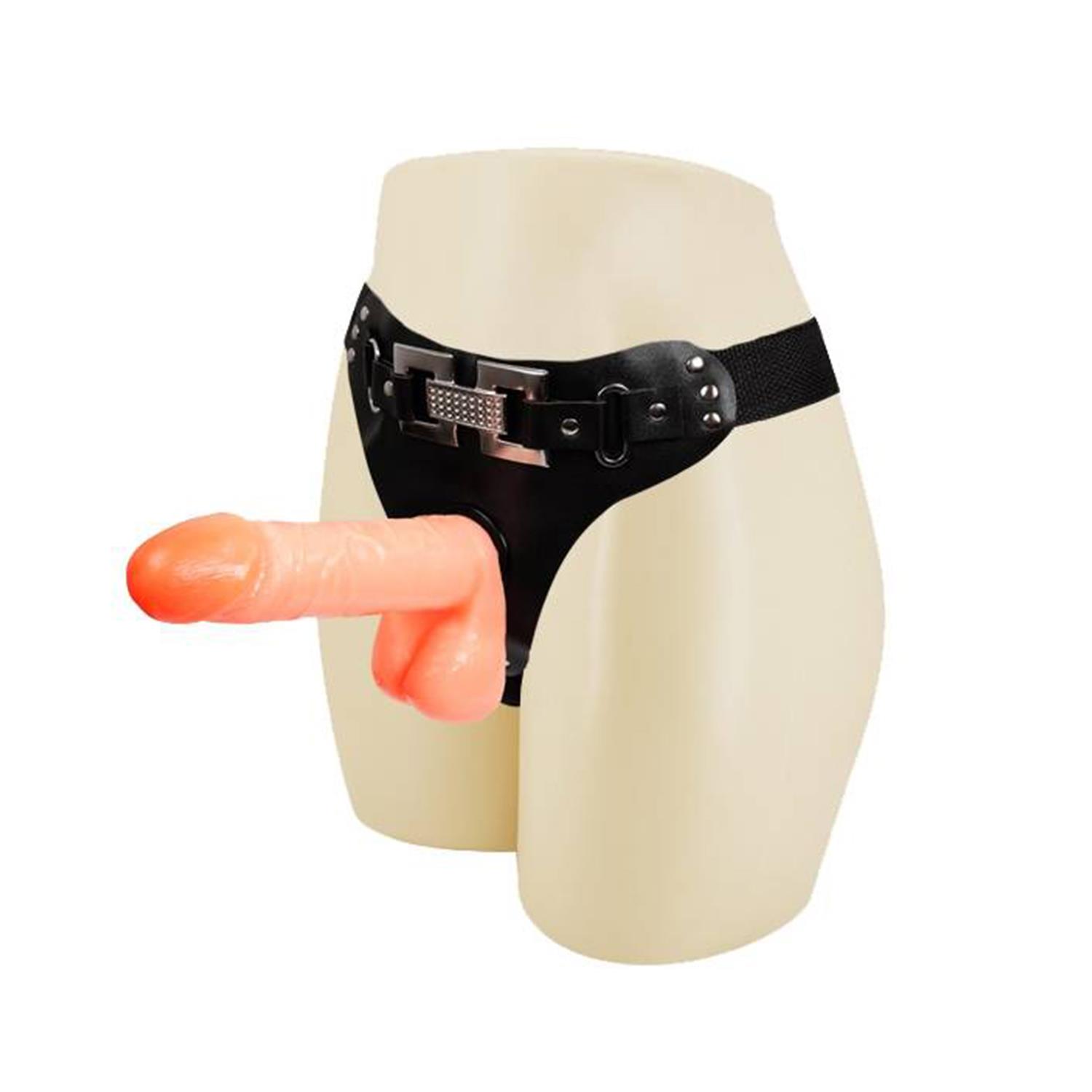 Baile Jessica Ayarlanabilir Siyah Strap-On Kemer Seti – Çıkarılabilir  Skrotumlu Dildo 18,2 cm