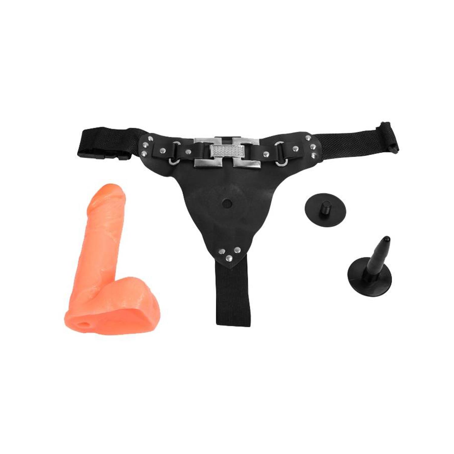 Baile Jessica Ayarlanabilir Siyah Strap-On Kemer Seti – Çıkarılabilir  Skrotumlu Dildo 18,2 cm