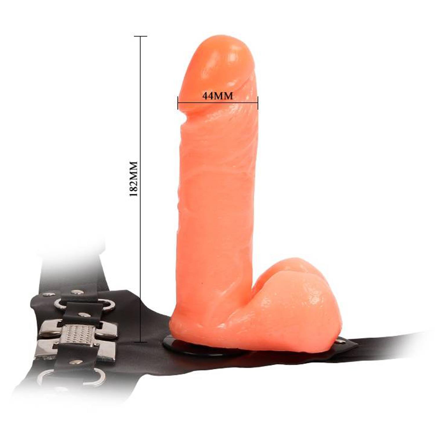 Baile Jessica Ayarlanabilir Siyah Strap-On Kemer Seti – Çıkarılabilir  Skrotumlu Dildo 18,2 cm