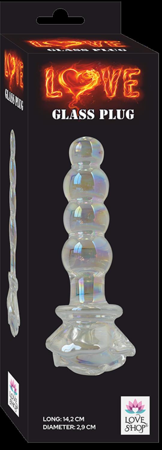 GLASS ANAL PLUG CAM DOLGU BOGUMLU KIRILMAZ VUCUT ISISINA DUYARLI