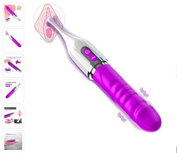 CA - Şarjlı Yeni Nesil Ultra Güçlü Titreşimli Klitoris Uyarıcı Çift Taraflı Kullanılabilir G-Spot 2 in 1 Yapay Penis Vibratör