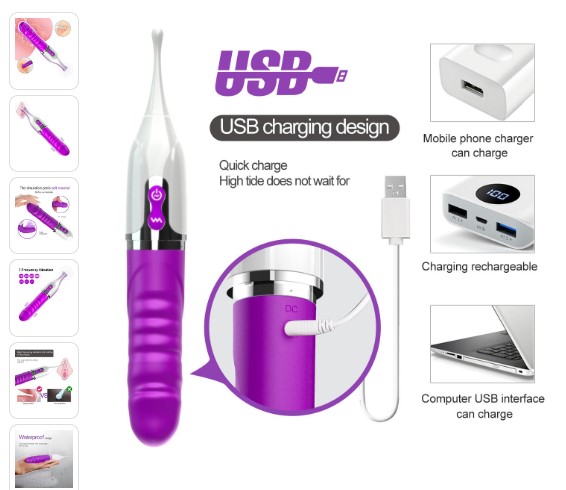 CA - Şarjlı Yeni Nesil Ultra Güçlü Titreşimli Klitoris Uyarıcı Çift Taraflı Kullanılabilir G-Spot 2 in 1 Yapay Penis Vibratör