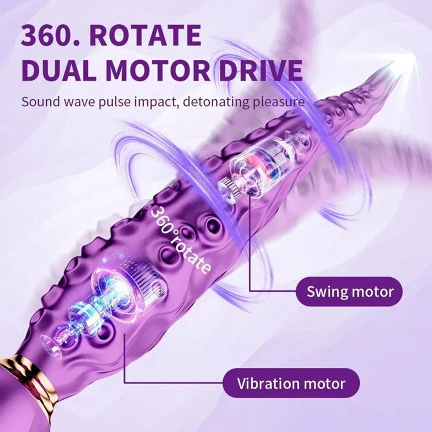 Ahtapot Dokunaç Tasarımlı Titreşimli Masaj Aleti ve Vibratör – 12  Farklı Mod, USB Şarjlı, Silikon kadife 