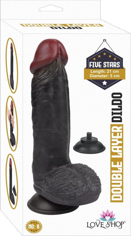 ÇİFT KATMANLI %100 GERCEKCİ SİYAH PENİS 21 CM KIKIRDAK DOKULU  NO/6
