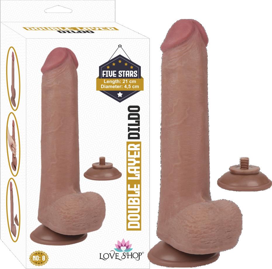 ÇİFT KATMANLI GERCEKCİ PENİS 22 CM KIKIRDAK DOKULU NO/8