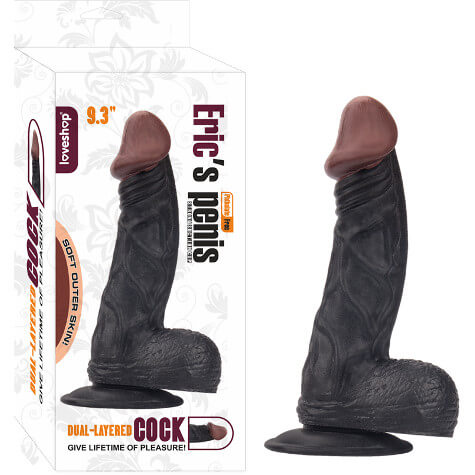 ERİC'S  %100 GERCEKÇİ REALİSTİK SİLİKON PENİS 25 CM SİYAH