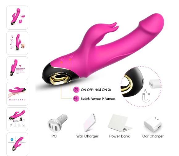 Meteror Manyetik Şarjlı Klitoris ve G Spot Uyarıcı 360° Rotasyonlu Rabbit Vibratör