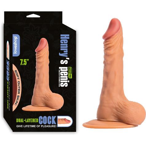 HENRY'S  REALİSTİK PENİS 19 CM %100 GERÇEKCİ ET DOKULU VİBRATÖR