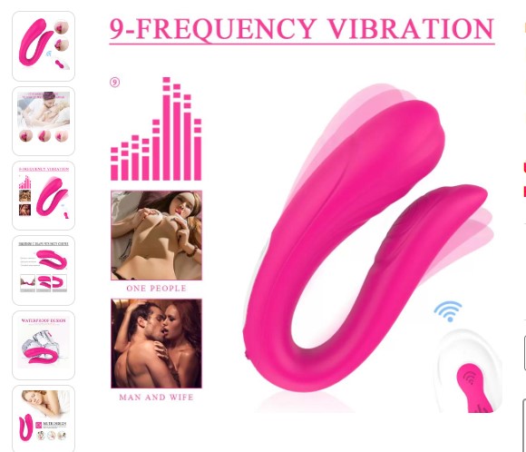 U Vibratör  Şarjlı Kablosuz Kumandalı G Nokta ve Klitoris Uyarıcı U Tipi 2 in 1 Çift Vibratörü