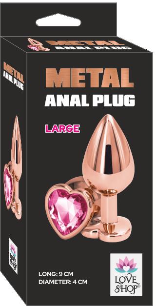 TİTANYUM METAL  ANAL PLUĞ GOLD ROSE  LARGE BÜYÜK BOY 