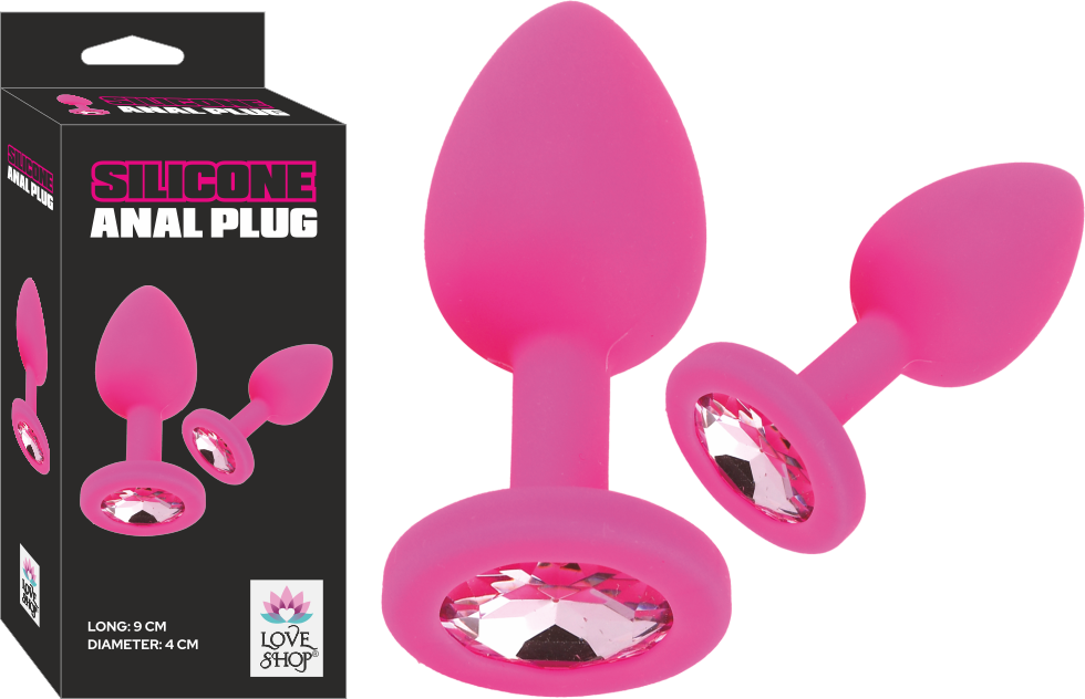 PEMBE  KADİFE SİLİKON ANAL PLUĞ ( MEDİUM )
