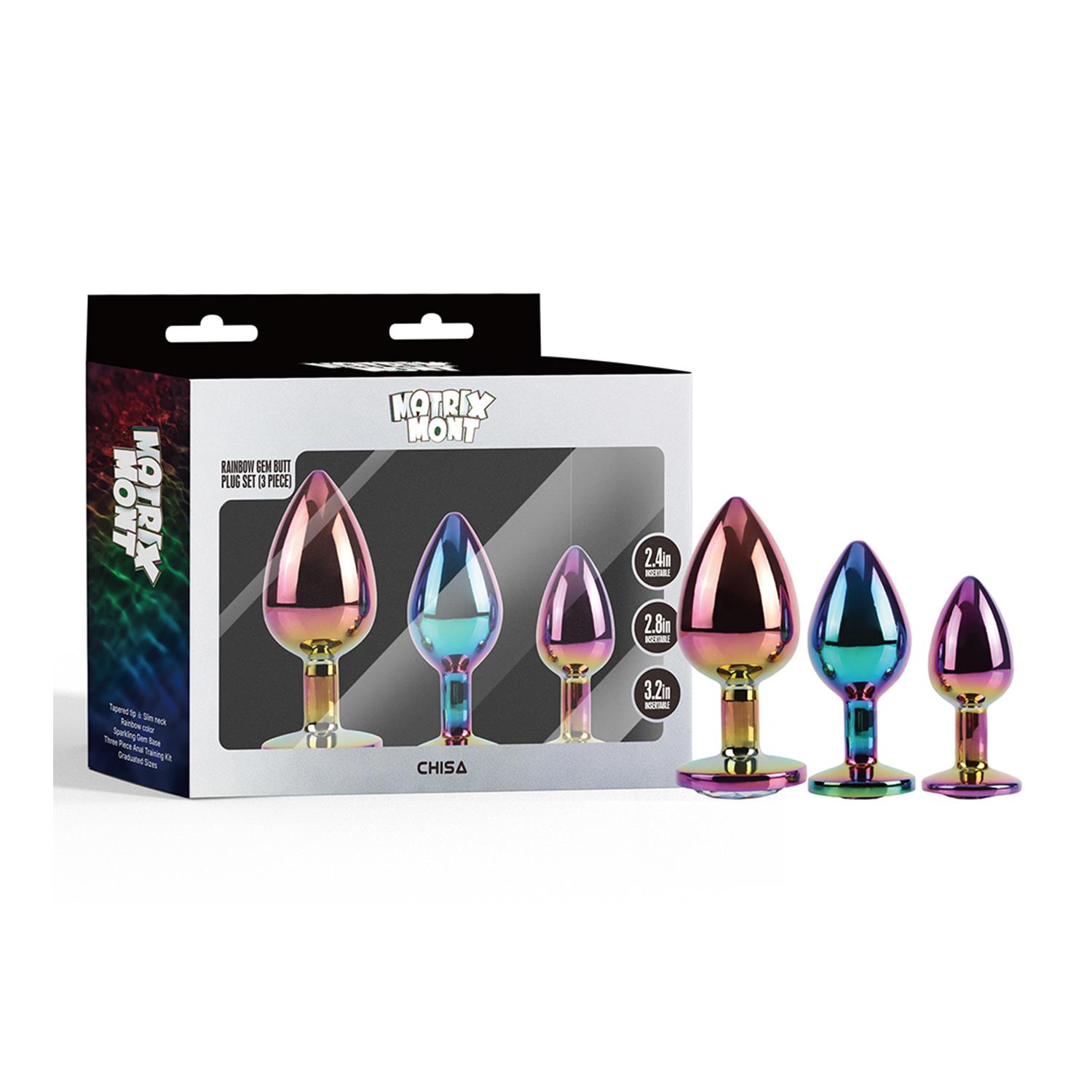 RENKLİ TİTANYUM  RAİNBOW 3 LÜ METAL ANAL PLUĞ SET 