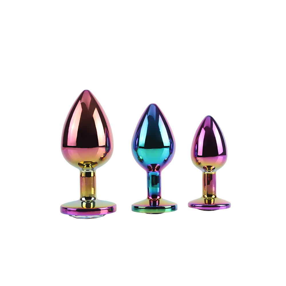 RENKLİ TİTANYUM  RAİNBOW 3 LÜ METAL ANAL PLUĞ SET 
