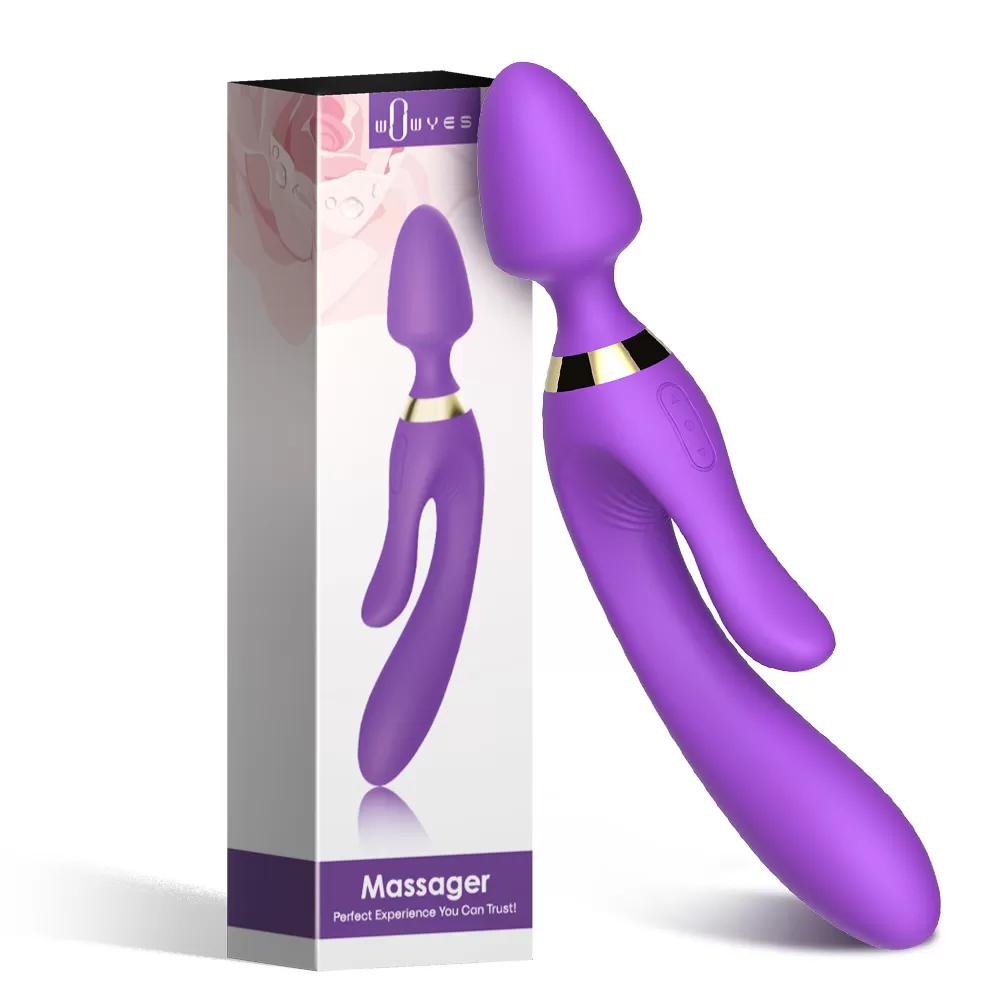 WOWYES Manyetik Şarjlı Su Geçirmez Titreşimli  Dildo Vibratör ve Massager 3 in 1 Arada 
