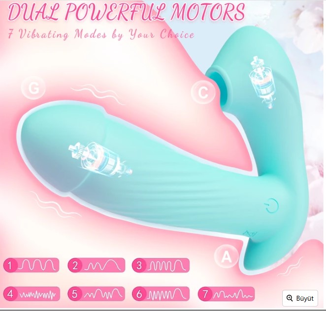  Şarjlı Telefon Kontrollü Isıtmalı G-Spot Klitoris Emiş Uyarıcı Yapay Penis Giyilebilen Vibratör