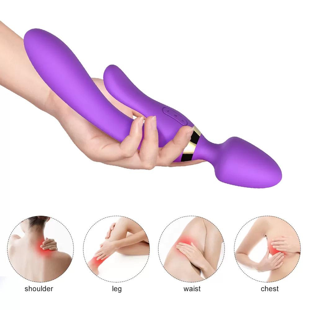 WOWYES Manyetik Şarjlı Su Geçirmez Titreşimli  Dildo Vibratör ve Massager 3 in 1 Arada 