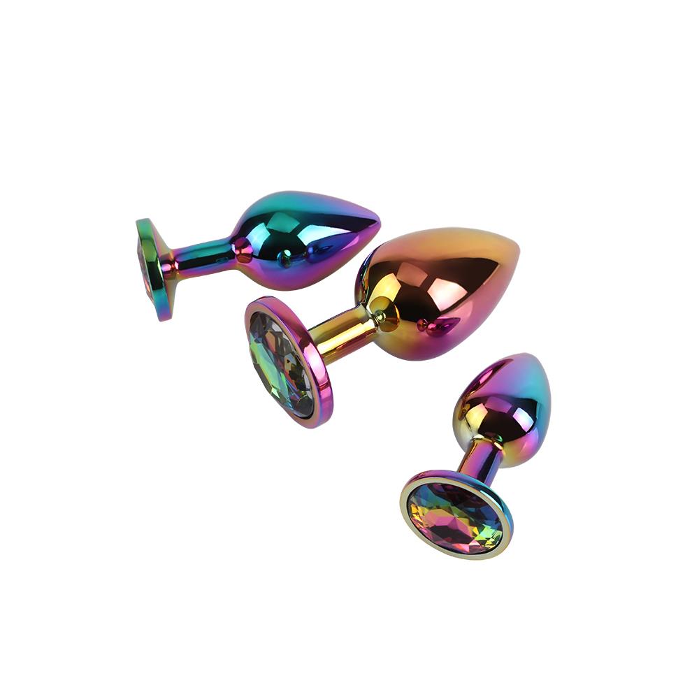 RENKLİ TİTANYUM  RAİNBOW 3 LÜ METAL ANAL PLUĞ SET 