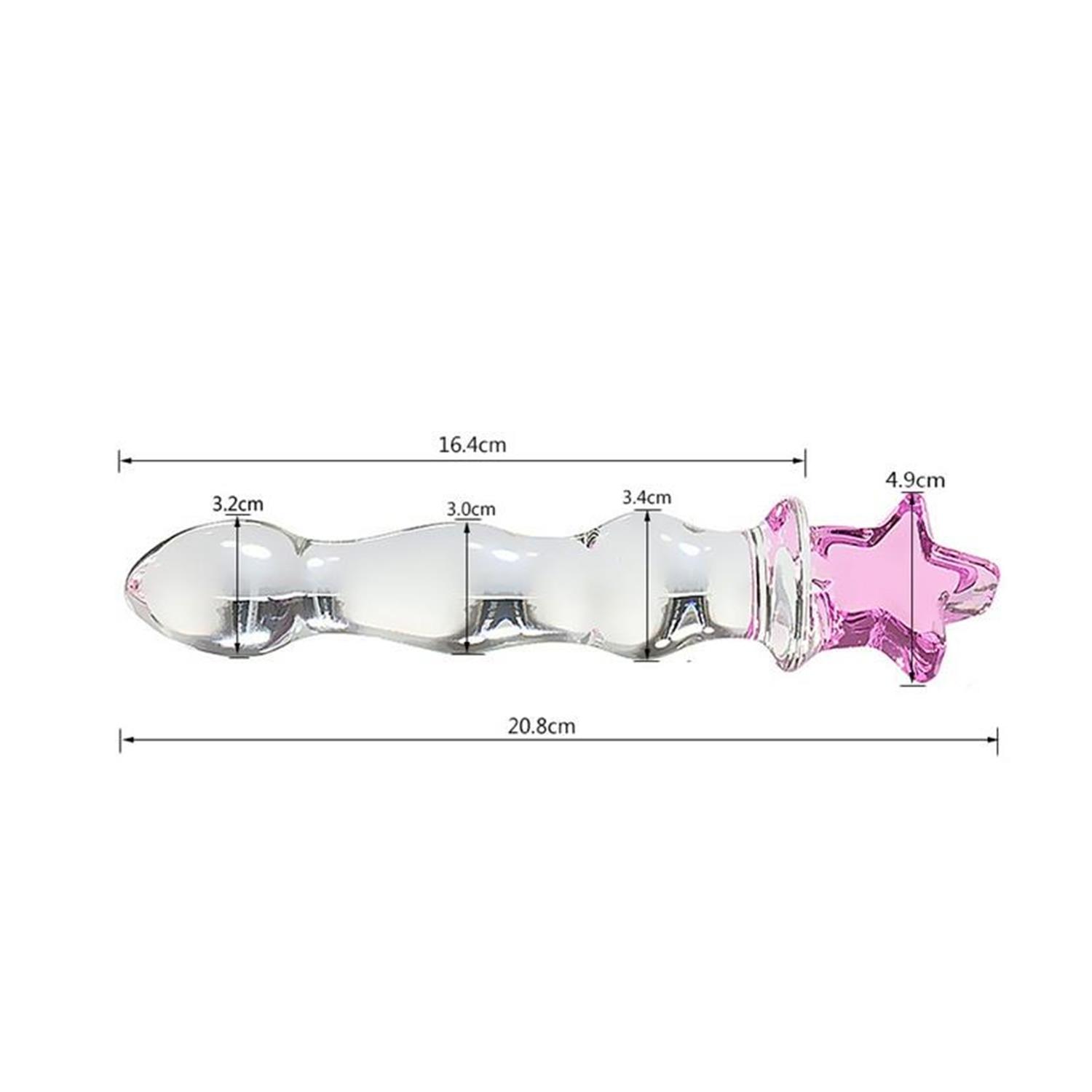 Figürlü Dolgu Cam Anal Dildo 