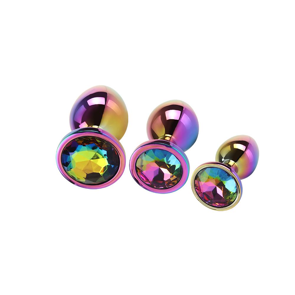 RENKLİ TİTANYUM  RAİNBOW 3 LÜ METAL ANAL PLUĞ SET 