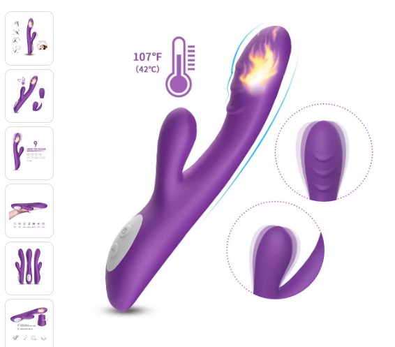  Spark Isıtmalı Klitoris ve G Spot Uyarıcı 2 in 1 Rabbit Vibratör 