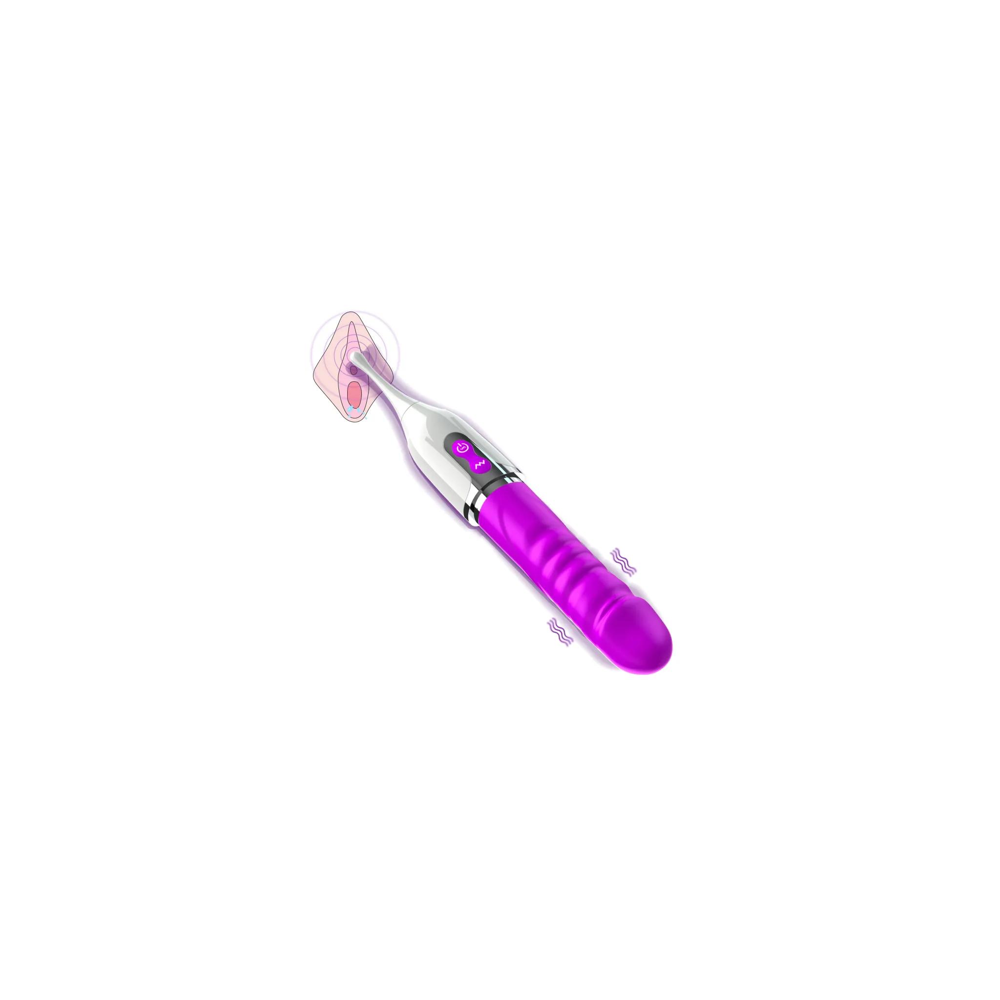 Diş Fırcası Görünümlü  Şarjlı Yeni Nesil Ultra Güçlü Titreşimli Klitoris Uyarıcı Çift Taraflı Kullanılabilir G-Spot 2 in 1 Penis Vibratör