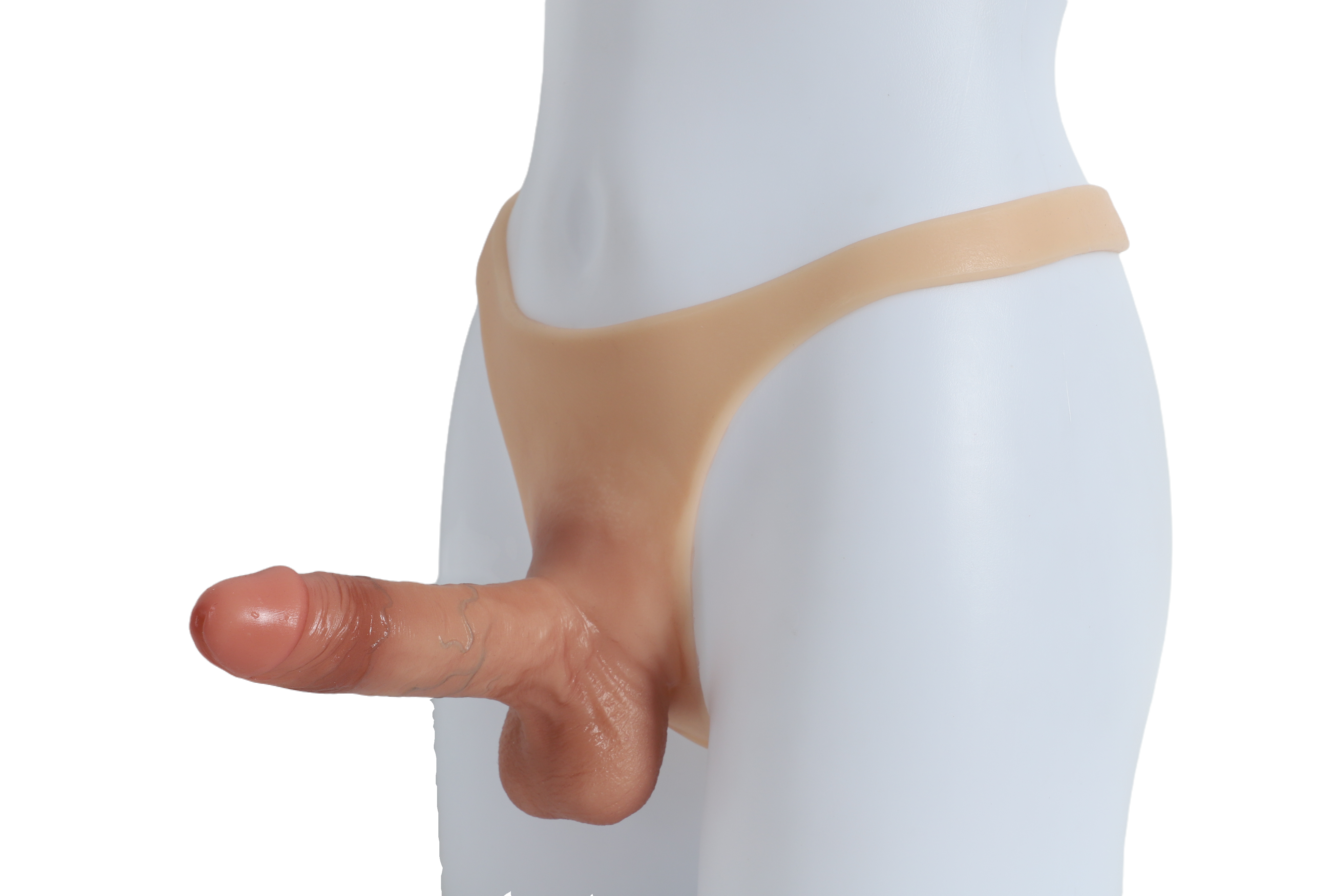 GİYİLEBİLİR BELDEN BAĞLAMALI SİLİKON KİLOT REALİSTİK PENİS STRAP-ON  İÇİ BOŞ MODEL 21 CM 