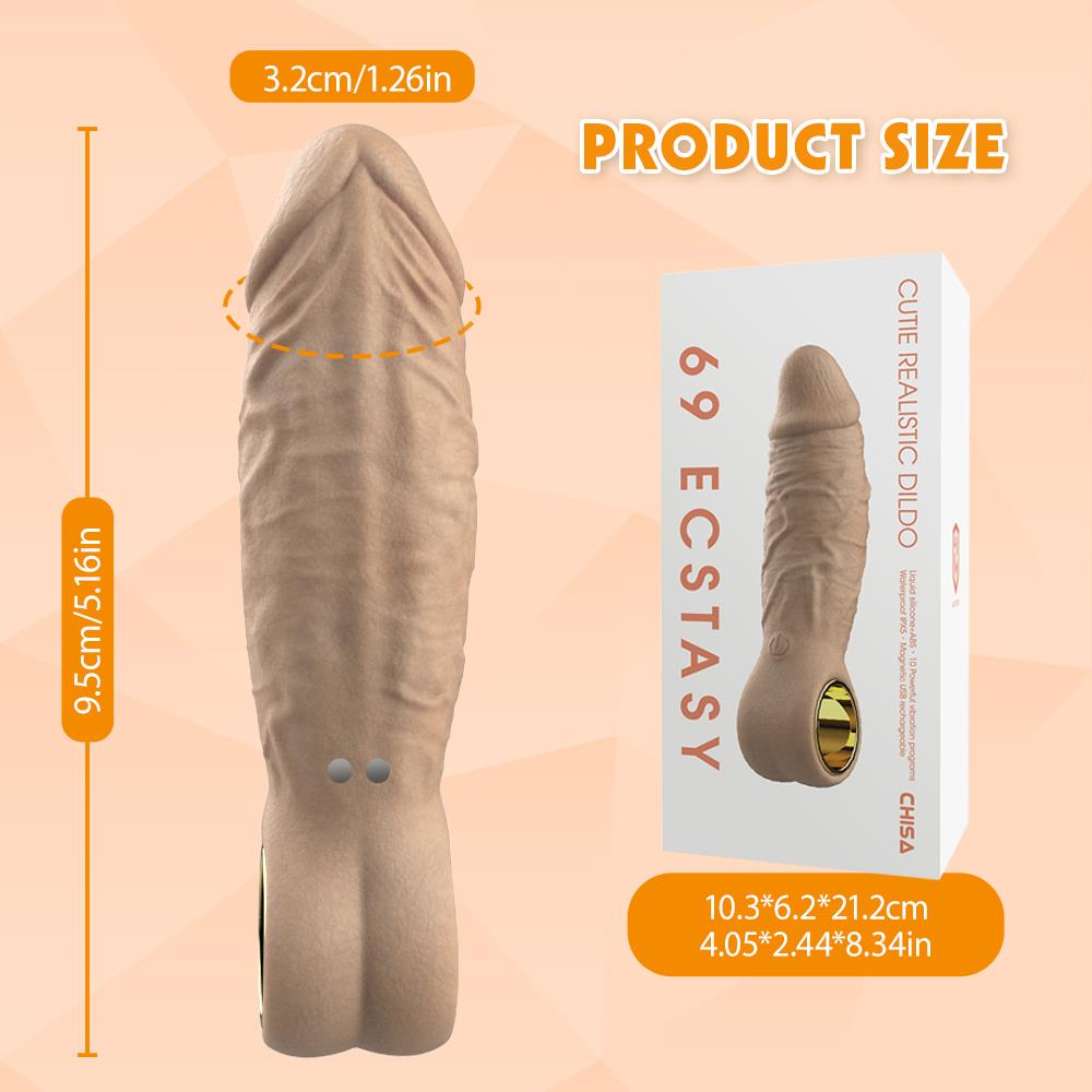 Chisa Cutie Realistic 10 Mod Titreşimli Şarjlı Ergonomik Tasarımlı  Kolay Taşına Bilen Realistik Dildo