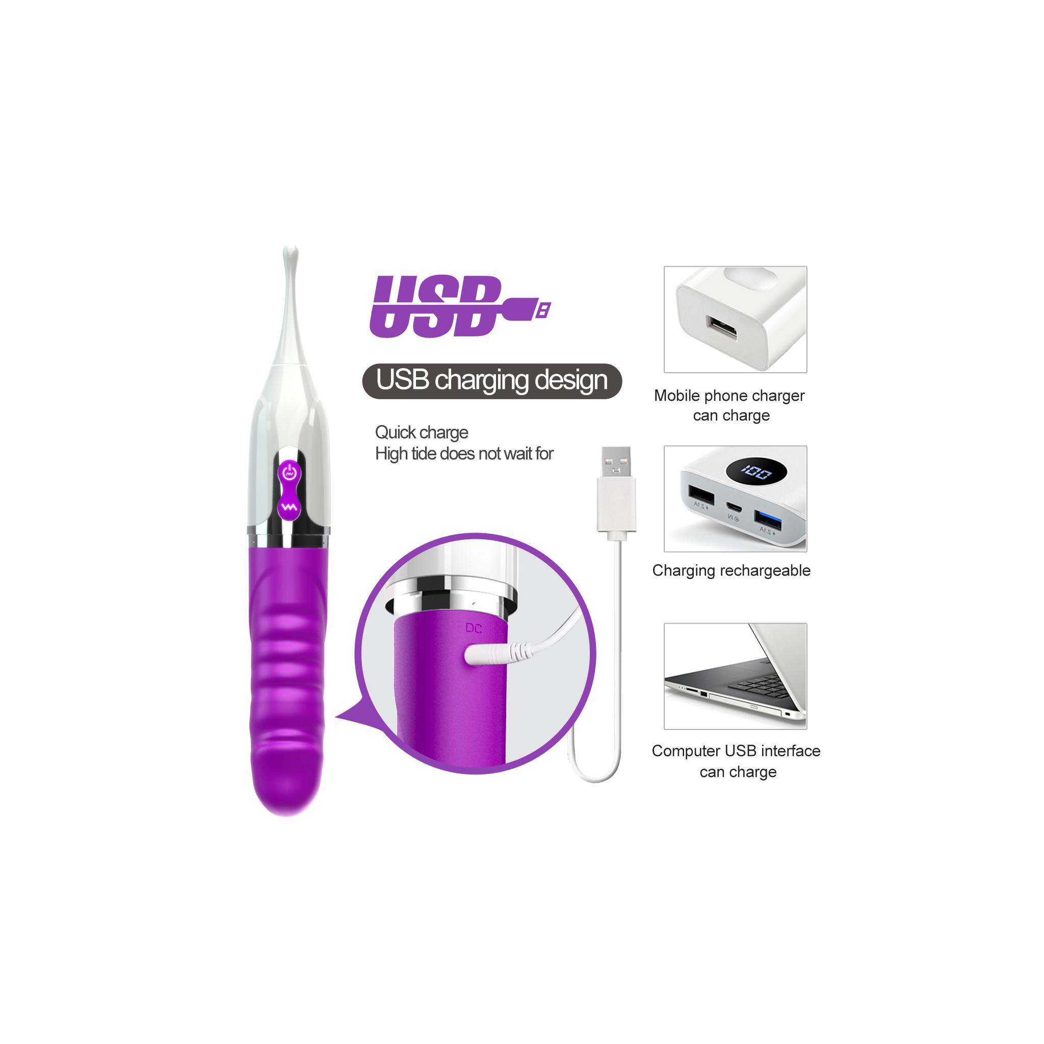 Diş Fırcası Görünümlü  Şarjlı Yeni Nesil Ultra Güçlü Titreşimli Klitoris Uyarıcı Çift Taraflı Kullanılabilir G-Spot 2 in 1 Penis Vibratör