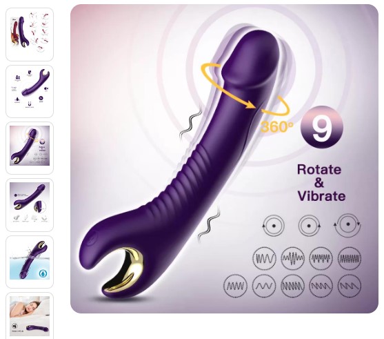 Tornado 360° Dönebilen Su Geçirmez G Nokta Uyarıcı Isıtmalı Vibratör Dildo 