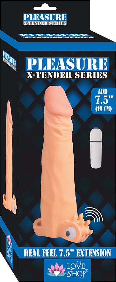 Realisttik 7,5 Cm Tepe Dolgulu Penis Kılıfı Titreşimli Kayalara Sabitlemeli 19 CM