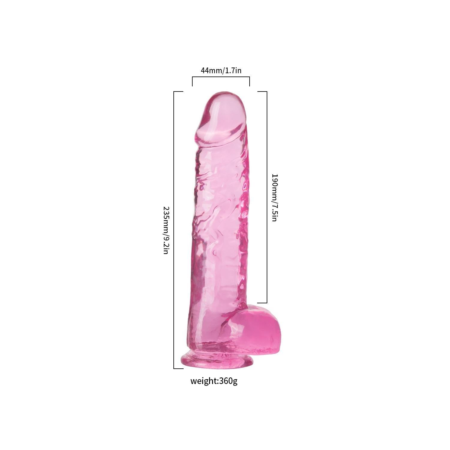 Şeffaf Realistik Dildo 23 cm pembe  renk 