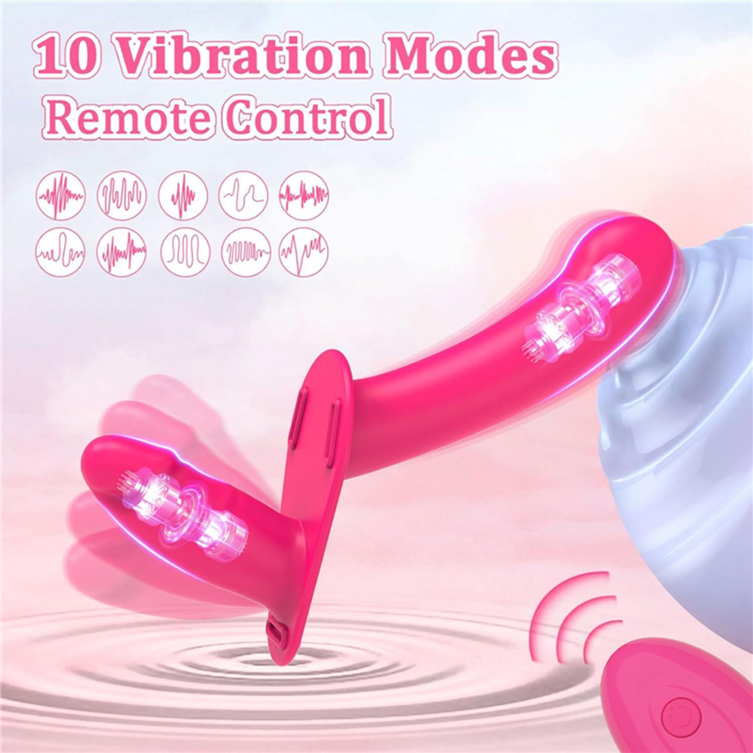 Uzaktan Kumandalı Çift Taraflı Titreşimli Strap-On Rose – 10 Farklı Titreşimli Lezbiyen Bireyler İçin Mükemmel Ürün 